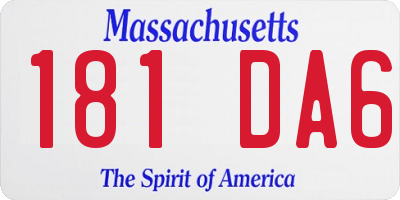 MA license plate 181DA6