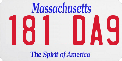 MA license plate 181DA9