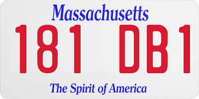 MA license plate 181DB1
