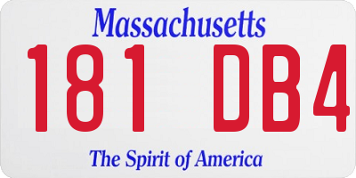MA license plate 181DB4