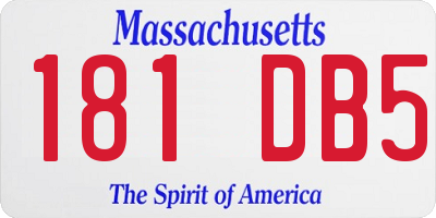 MA license plate 181DB5