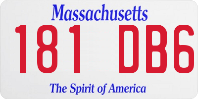 MA license plate 181DB6