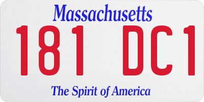 MA license plate 181DC1