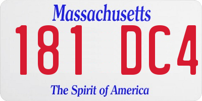 MA license plate 181DC4