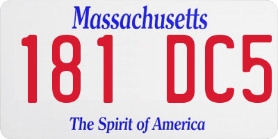 MA license plate 181DC5