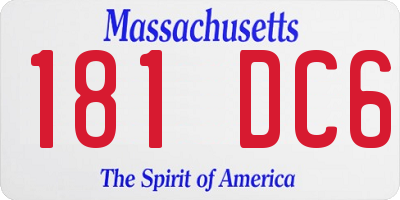 MA license plate 181DC6