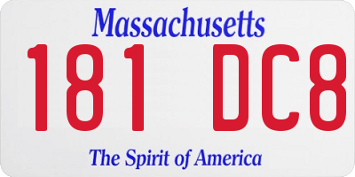 MA license plate 181DC8