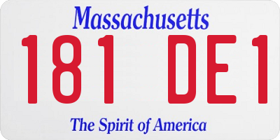 MA license plate 181DE1