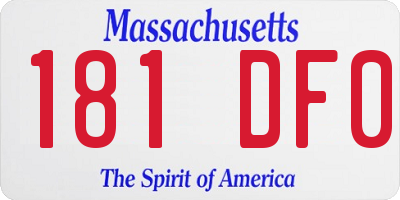 MA license plate 181DF0