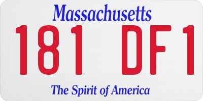 MA license plate 181DF1