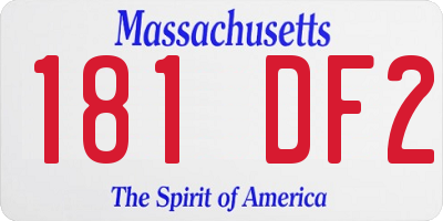 MA license plate 181DF2