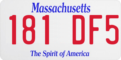 MA license plate 181DF5