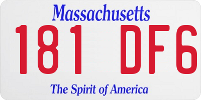 MA license plate 181DF6