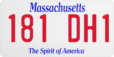 MA license plate 181DH1
