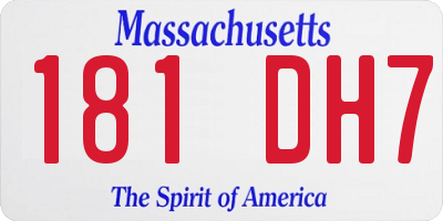 MA license plate 181DH7