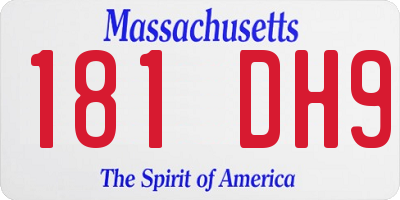 MA license plate 181DH9