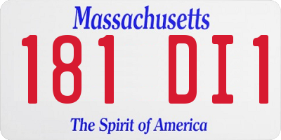 MA license plate 181DI1