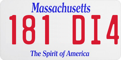 MA license plate 181DI4