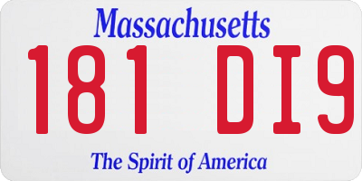 MA license plate 181DI9