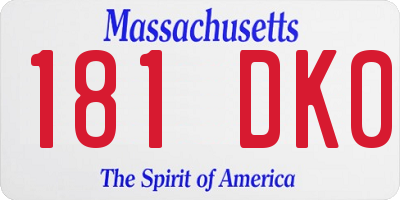 MA license plate 181DK0