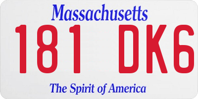 MA license plate 181DK6