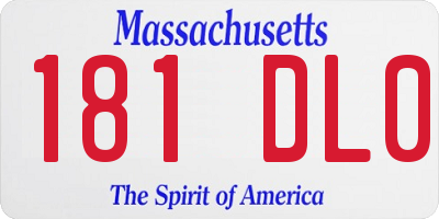 MA license plate 181DL0