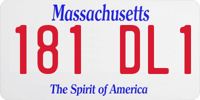MA license plate 181DL1