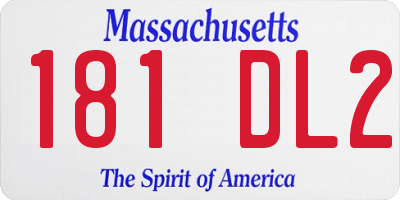MA license plate 181DL2