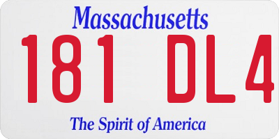 MA license plate 181DL4