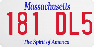 MA license plate 181DL5