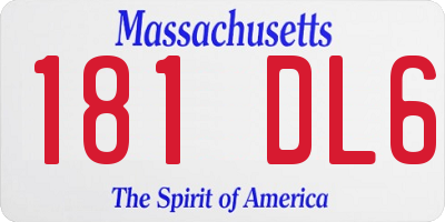 MA license plate 181DL6