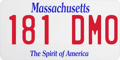 MA license plate 181DM0
