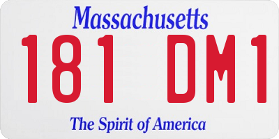 MA license plate 181DM1