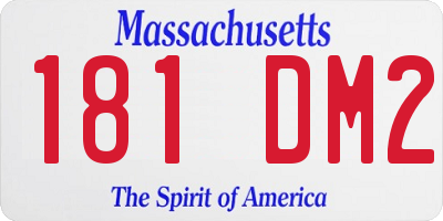 MA license plate 181DM2
