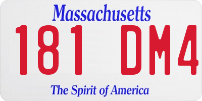 MA license plate 181DM4