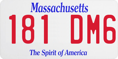 MA license plate 181DM6
