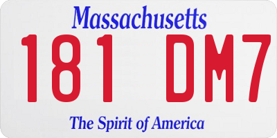 MA license plate 181DM7