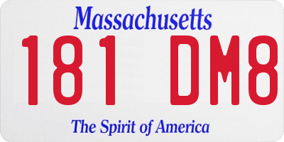 MA license plate 181DM8