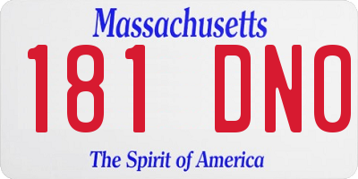 MA license plate 181DN0