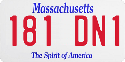MA license plate 181DN1