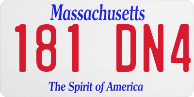 MA license plate 181DN4