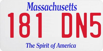 MA license plate 181DN5