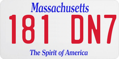 MA license plate 181DN7