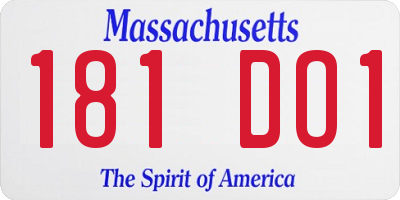 MA license plate 181DO1