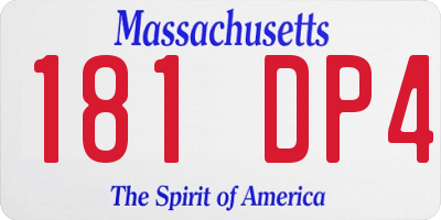 MA license plate 181DP4