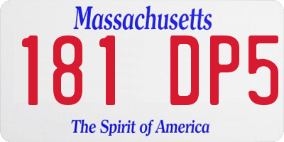 MA license plate 181DP5