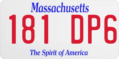 MA license plate 181DP6