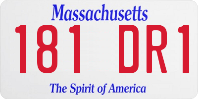 MA license plate 181DR1