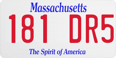 MA license plate 181DR5