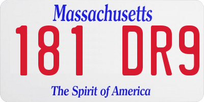 MA license plate 181DR9